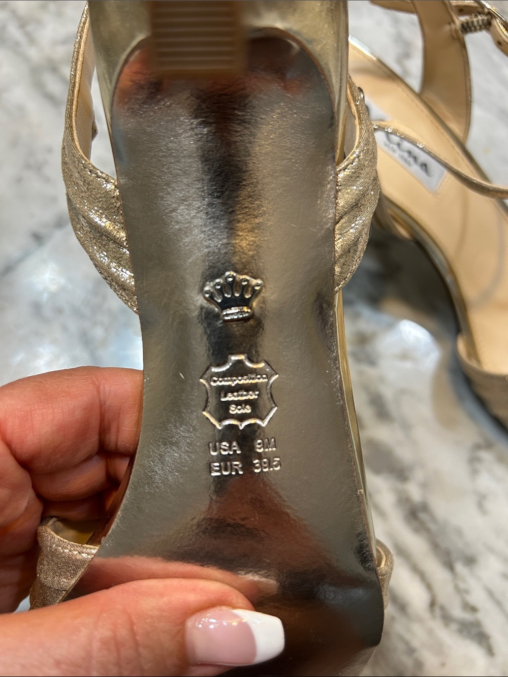 Nina Metallic Gold Knotted Slingback Heels - Picture 4 of 7